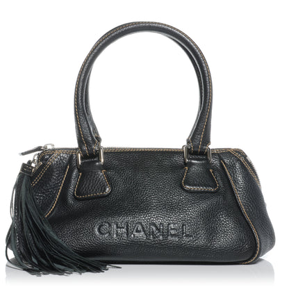 Chanel Leather Medium Tassel Handbag Black 1 of 7