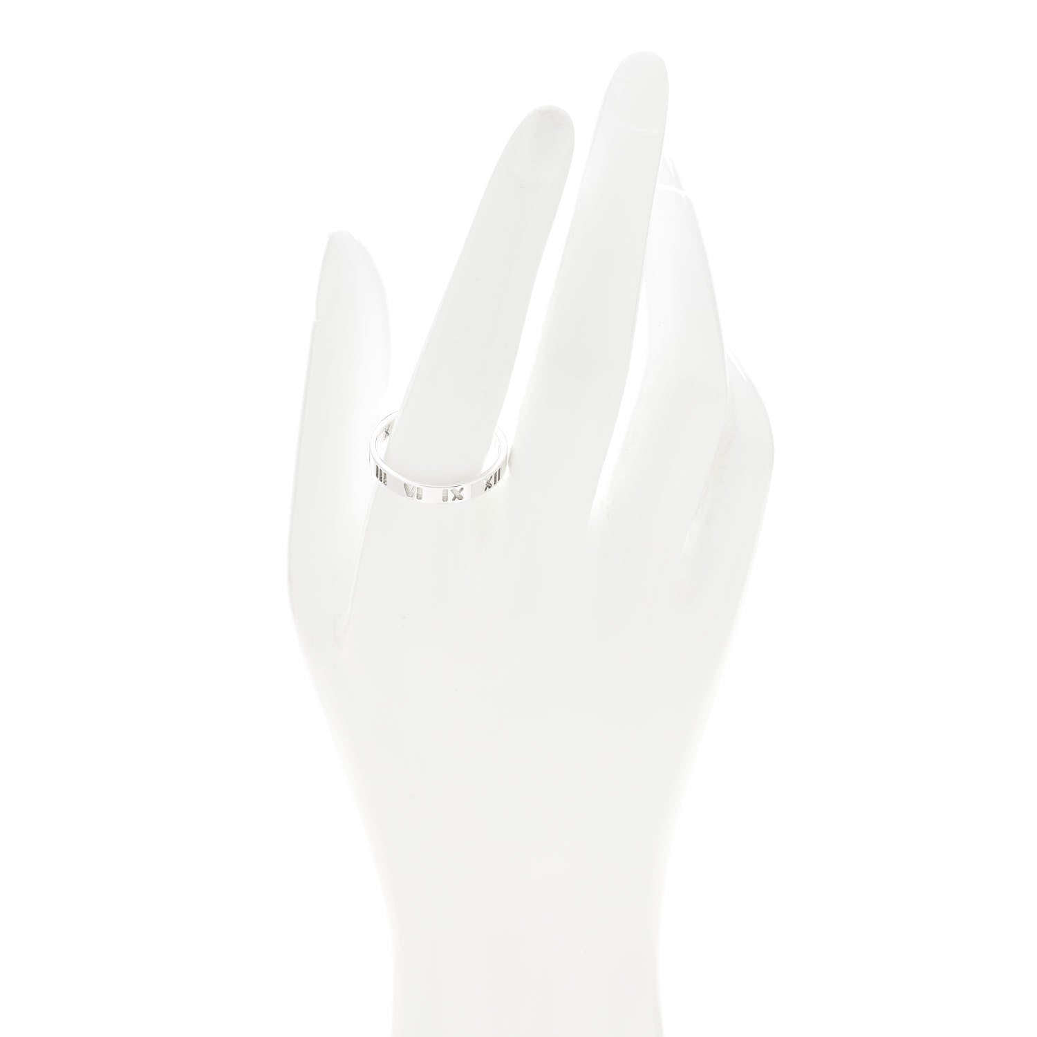 Tiffany Sterling Silver Narrow Atlas Pierced Ring 63 10.25 2 of 4