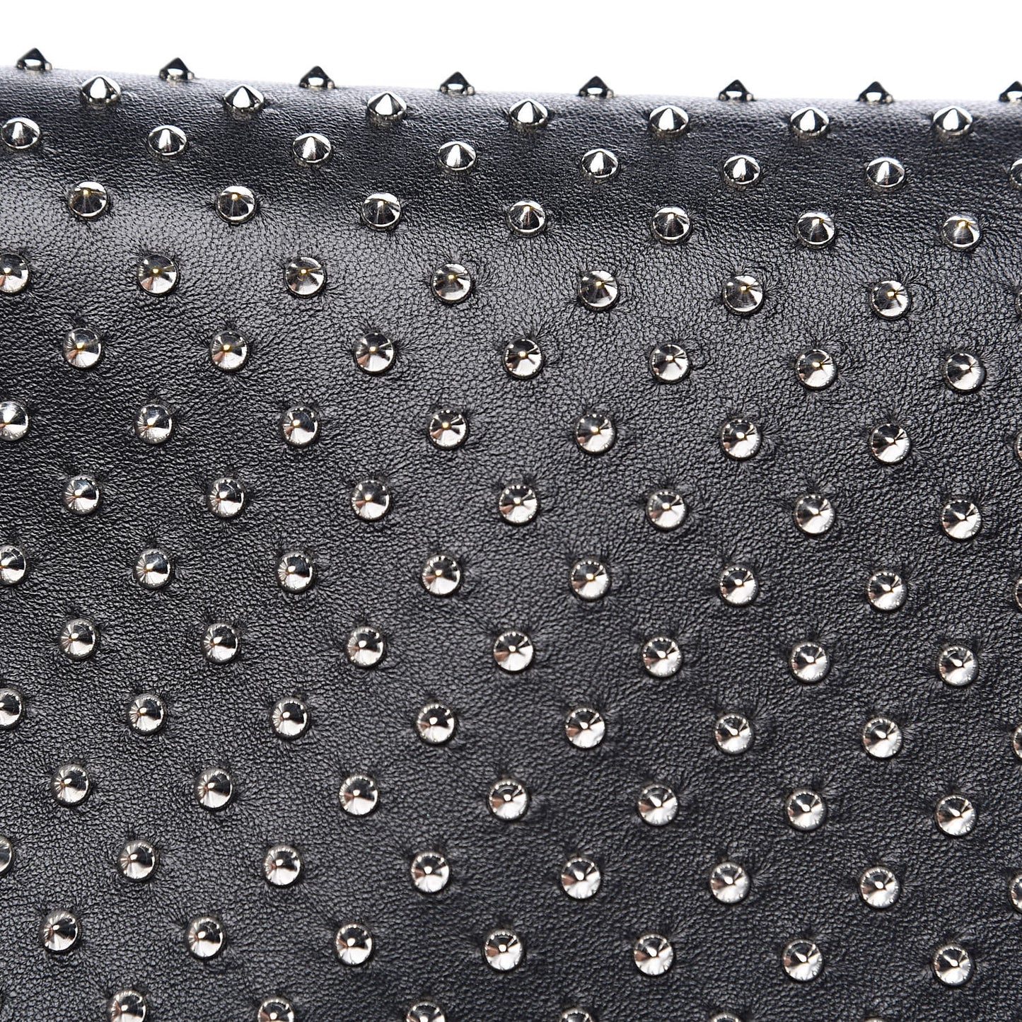 Calfskin Studded Insignia Pouch Black