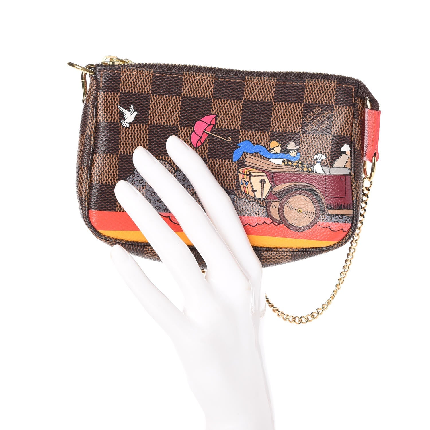 Louis Vuitton Damier Ebene 2015 Christmas Animation Mini Pochette Accessories 2 of 6