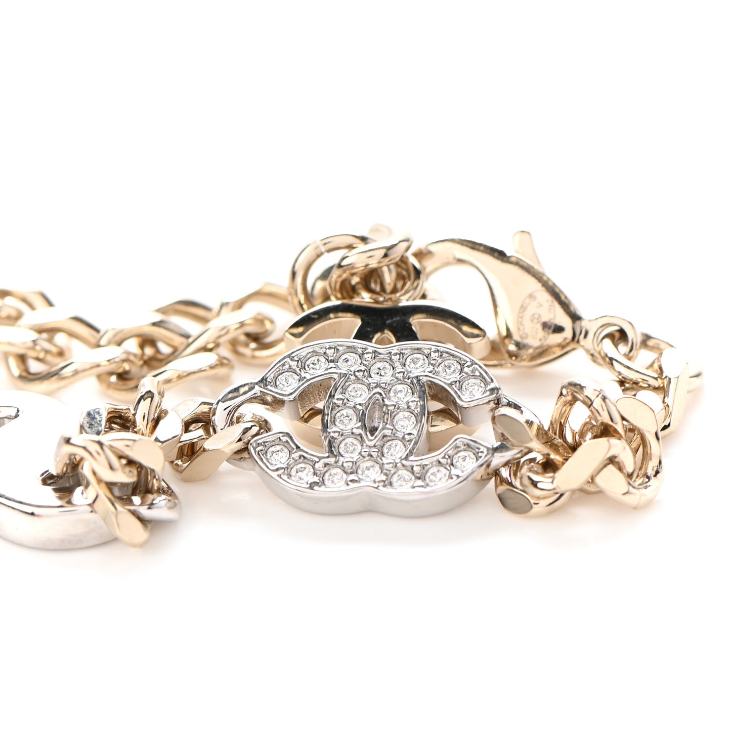 Crystal CC Chain Bracelet Gold Silver