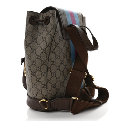 Gucci GG Supreme Monogram Equestrian Textured Dollar Calfskin Retro Interlocking G Buckle Backpack Beige Ebony Multicolor New Acero 3 of 9