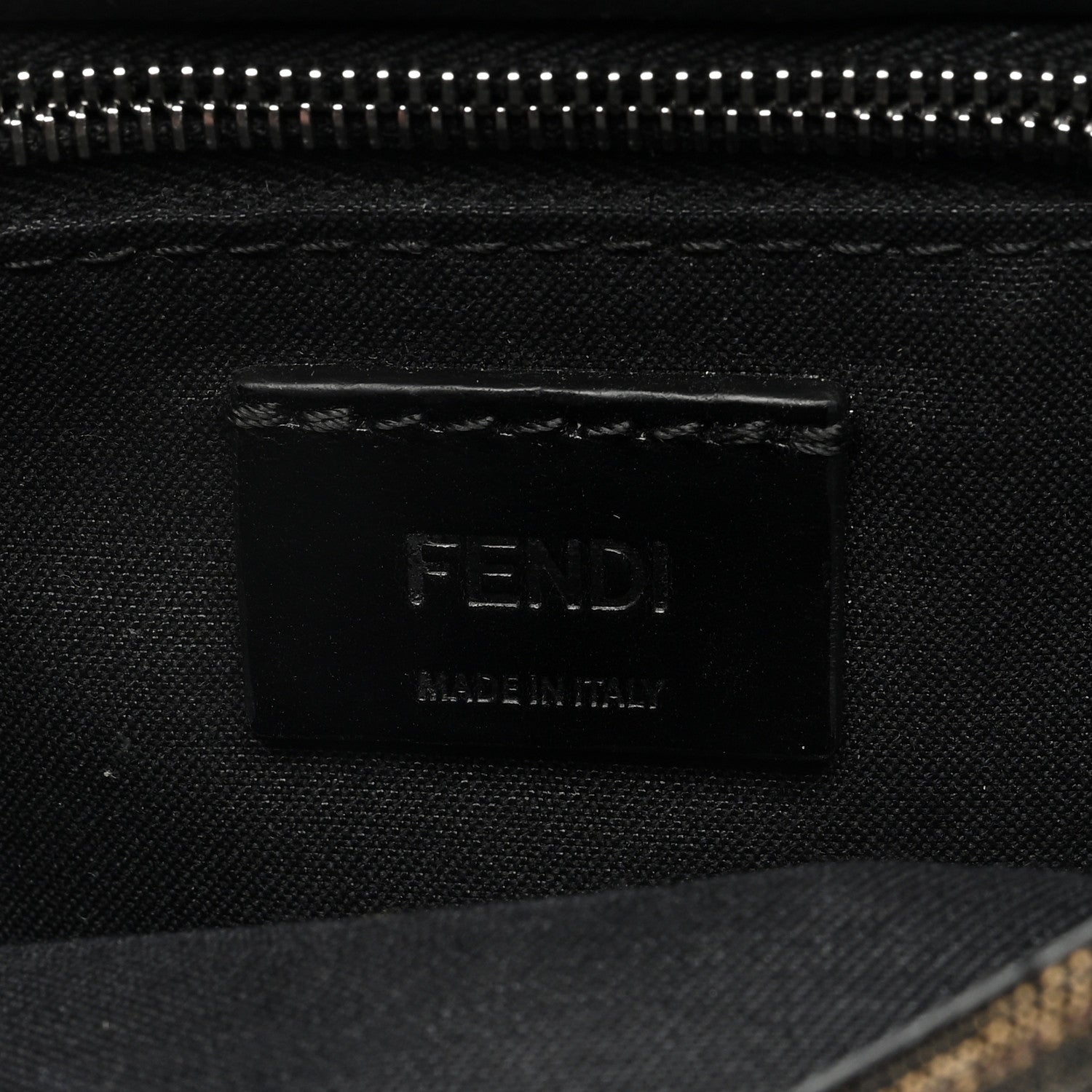 Fendi Recycled Fabric Jacquard Vitello Grace FF 1974 Baguette Belt Pouch Tobacco Moro Black 6 of 10