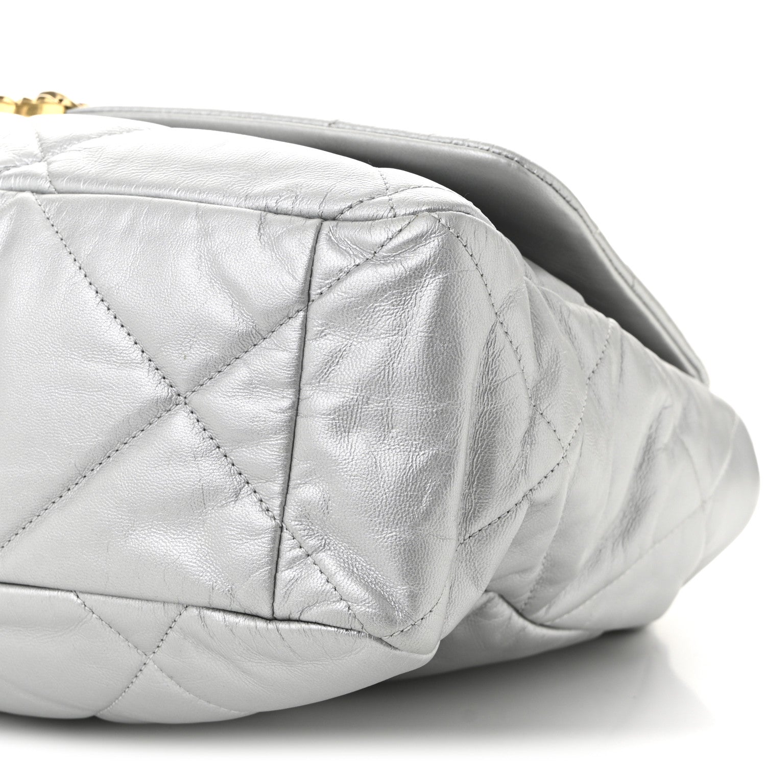 Chanel Metallic Goatskin Quilted Maxi Chanel 19 Flap Silver 10 of 11