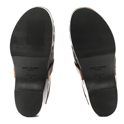 Saint Laurent Smooth Calfskin Le Maillon Clogs 37 Black 5 of 10