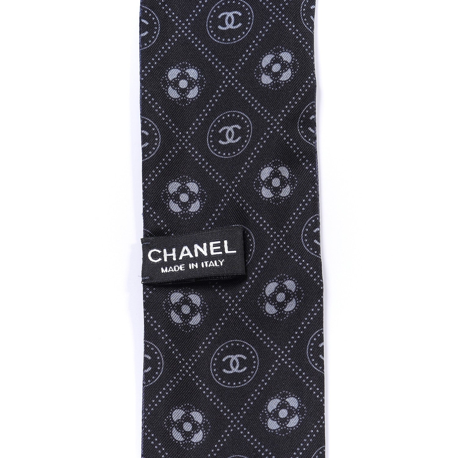 Chanel Silk CC Polka Dot Slim Bandeau Scarf Anthracite Black 3 of 3