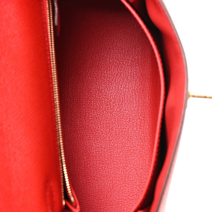 Hermes Epsom Kelly Sellier 25 Rouge De Coeur 5 of 11
