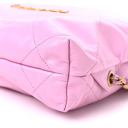 Chanel Shiny Calfskin Quilted Chanel 22 Backpack Lilac 10 of 10