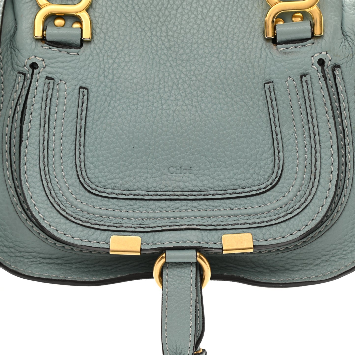 Calfskin Mini Marcie Satchel Mint Blue