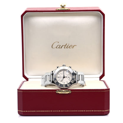 Cartier Stainless Steel Rubber 38mm Must 21 Chronoscaph Quartz Watch 5 of 5