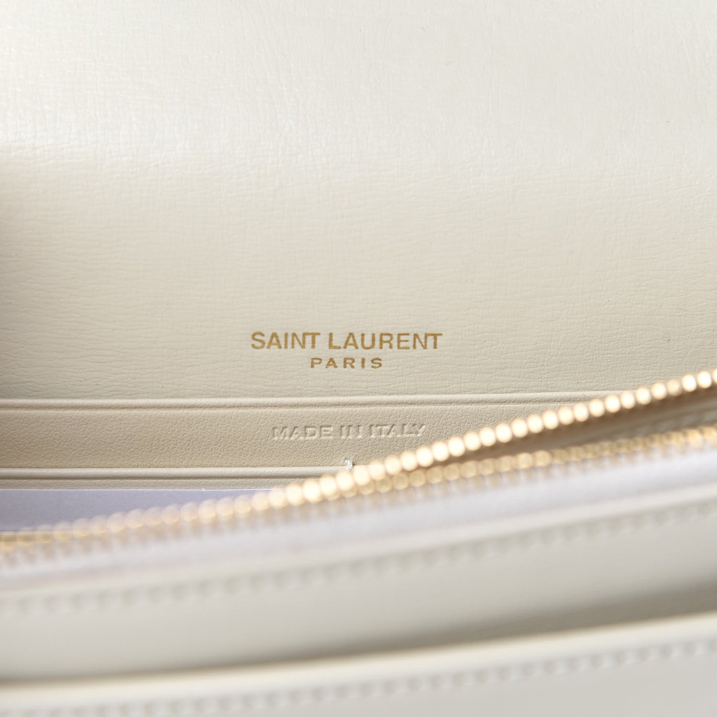 Calfskin Monogram Sunset Chain Wallet Blanc Vintage