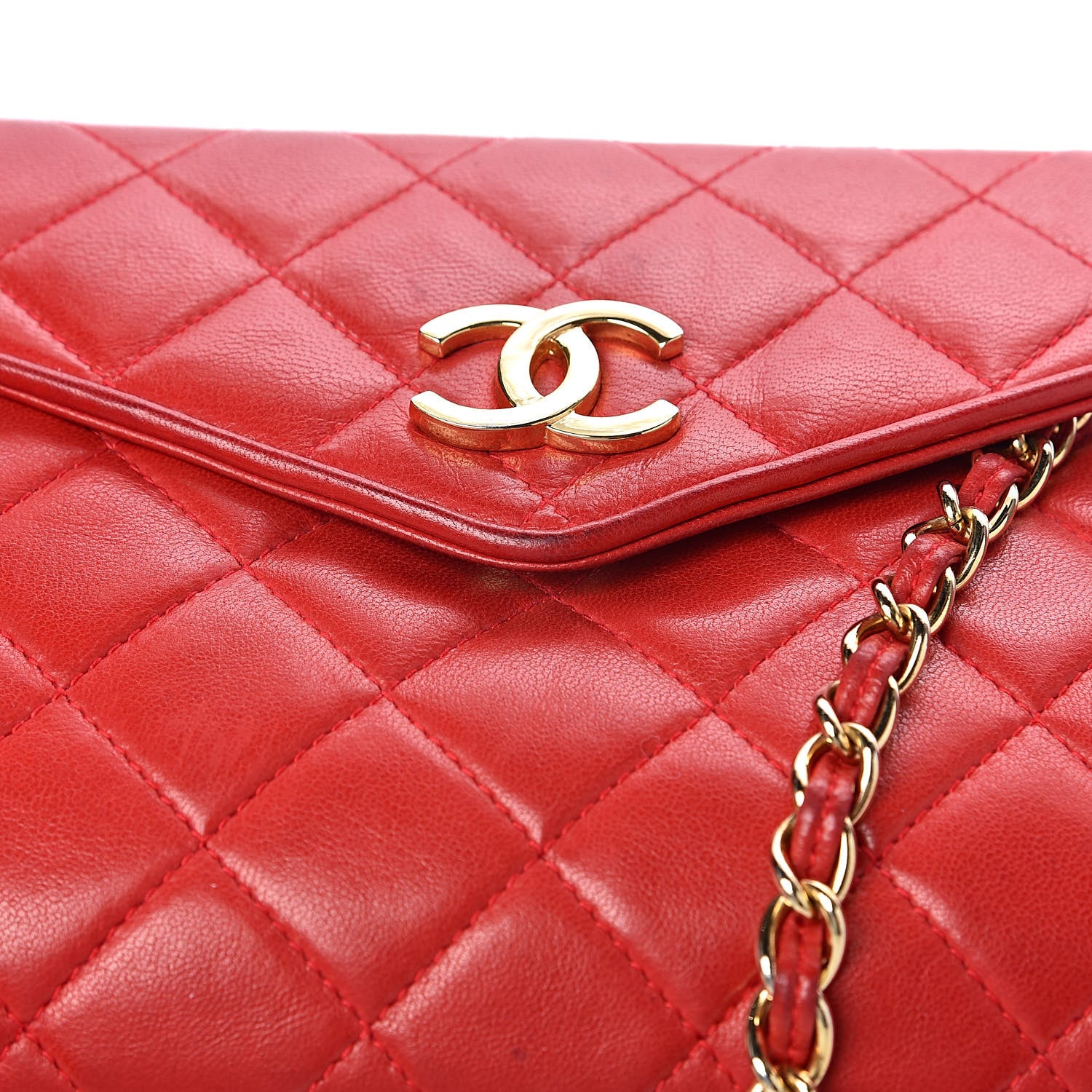 Chanel Lambskin Quilted CC Tassel Flap Red 24 of 26