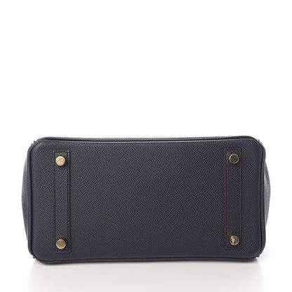 Hermes Epsom Contour Birkin 25 Bleu Indigo Rouge H 6 of 34
