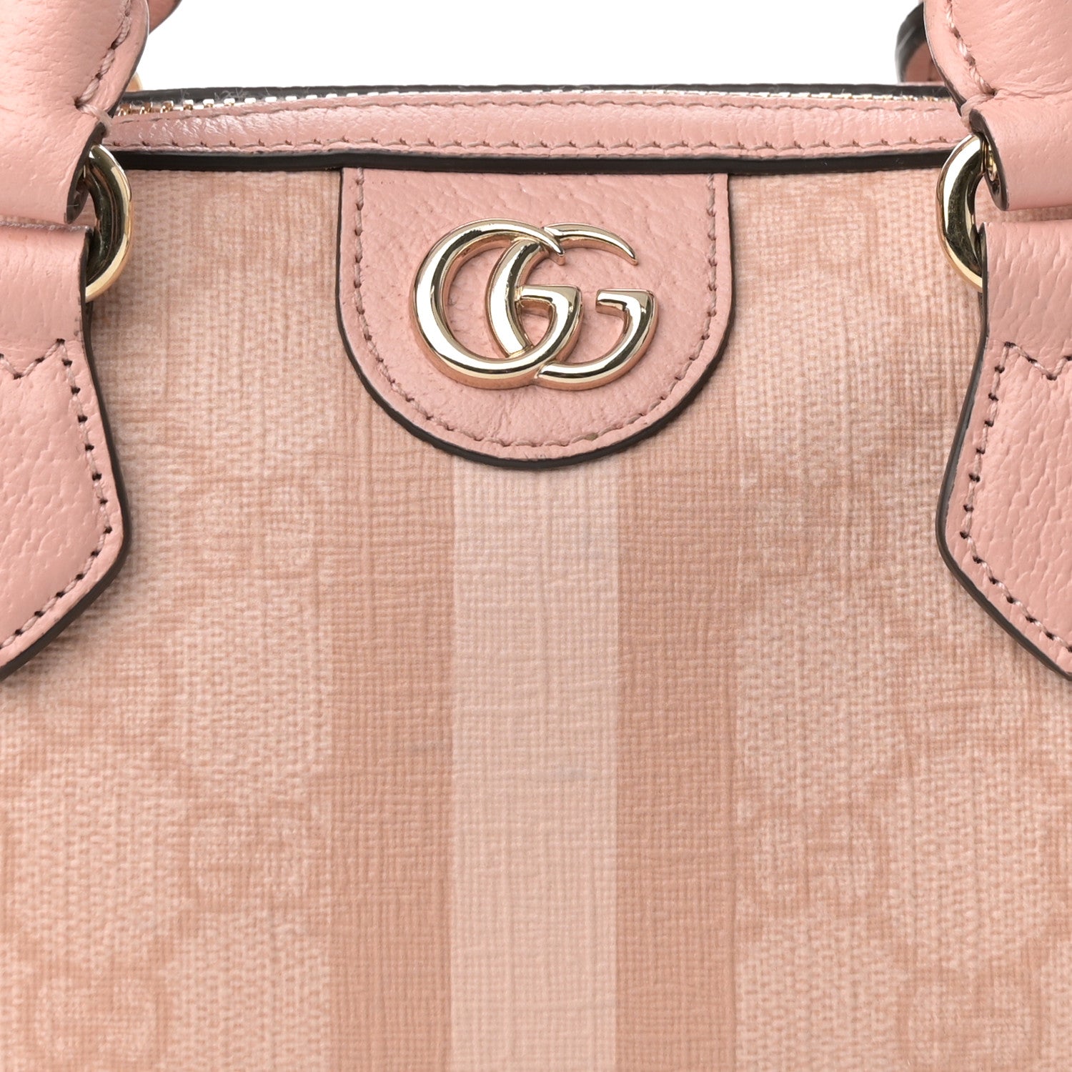 Gucci GG Supreme Monogram Textured Dollar Calfskin Web Super Mini Ophidia Top Handle Bowler Bag Rose Pink 8 of 11