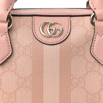 Gucci GG Supreme Monogram Textured Dollar Calfskin Web Super Mini Ophidia Top Handle Bowler Bag Rose Pink 8 of 11
