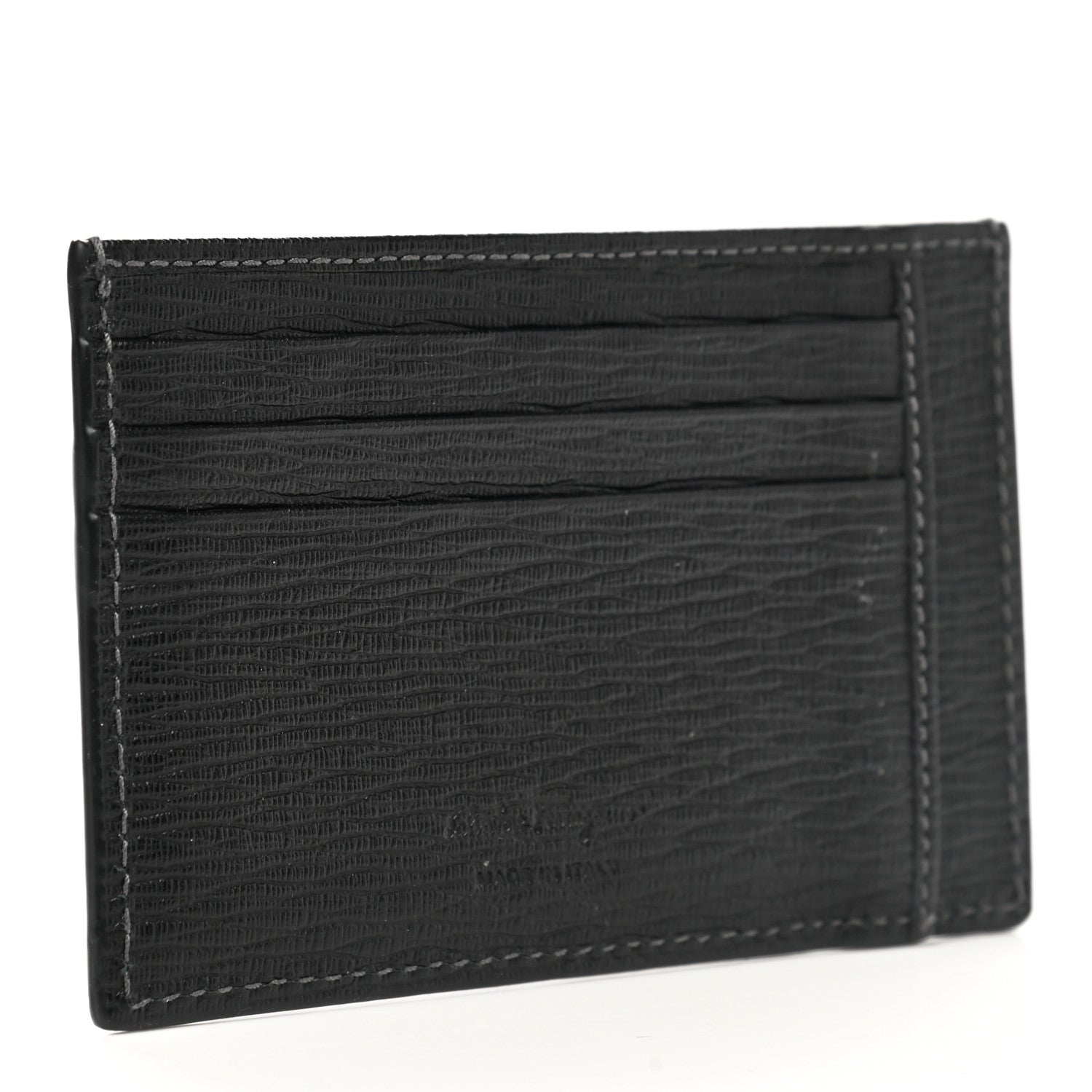 Salvatore Ferragamo Stamped Calfskin Cardholder Black 3 of 7