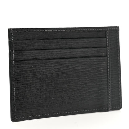 Salvatore Ferragamo Stamped Calfskin Cardholder Black 3 of 7