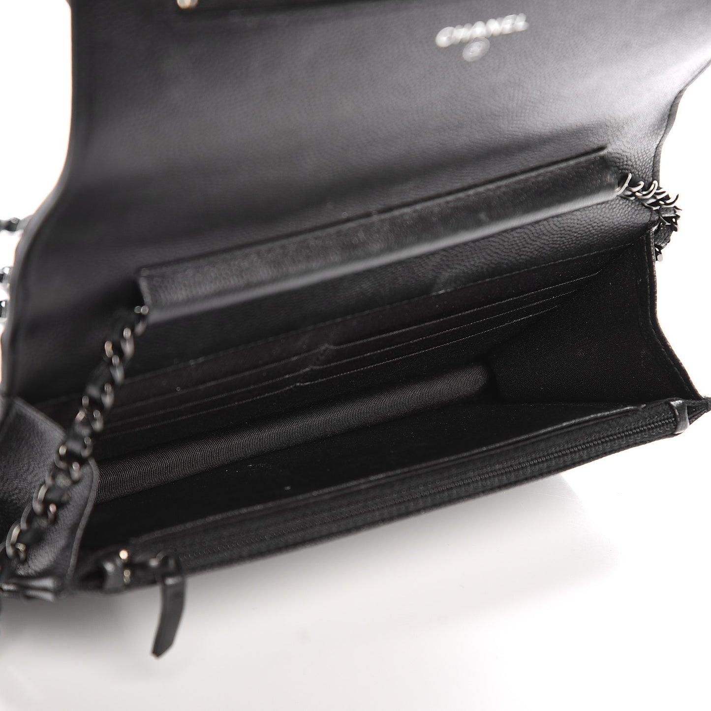Caviar Quilted Boy Wallet On Chain WOC So Black