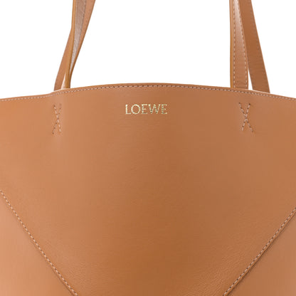 Loewe Shiny Calfskin Medium Puzzle Fold Tote Warm Desert 8 of 10