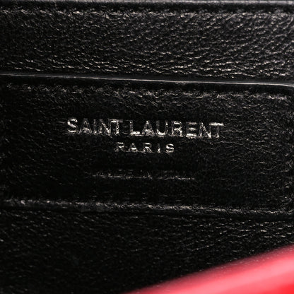 Saint Laurent Grain De Poudre Textured Mixed Matelasse Triquilt Medium Monogram Satchel Rouge Eros 6 of 10