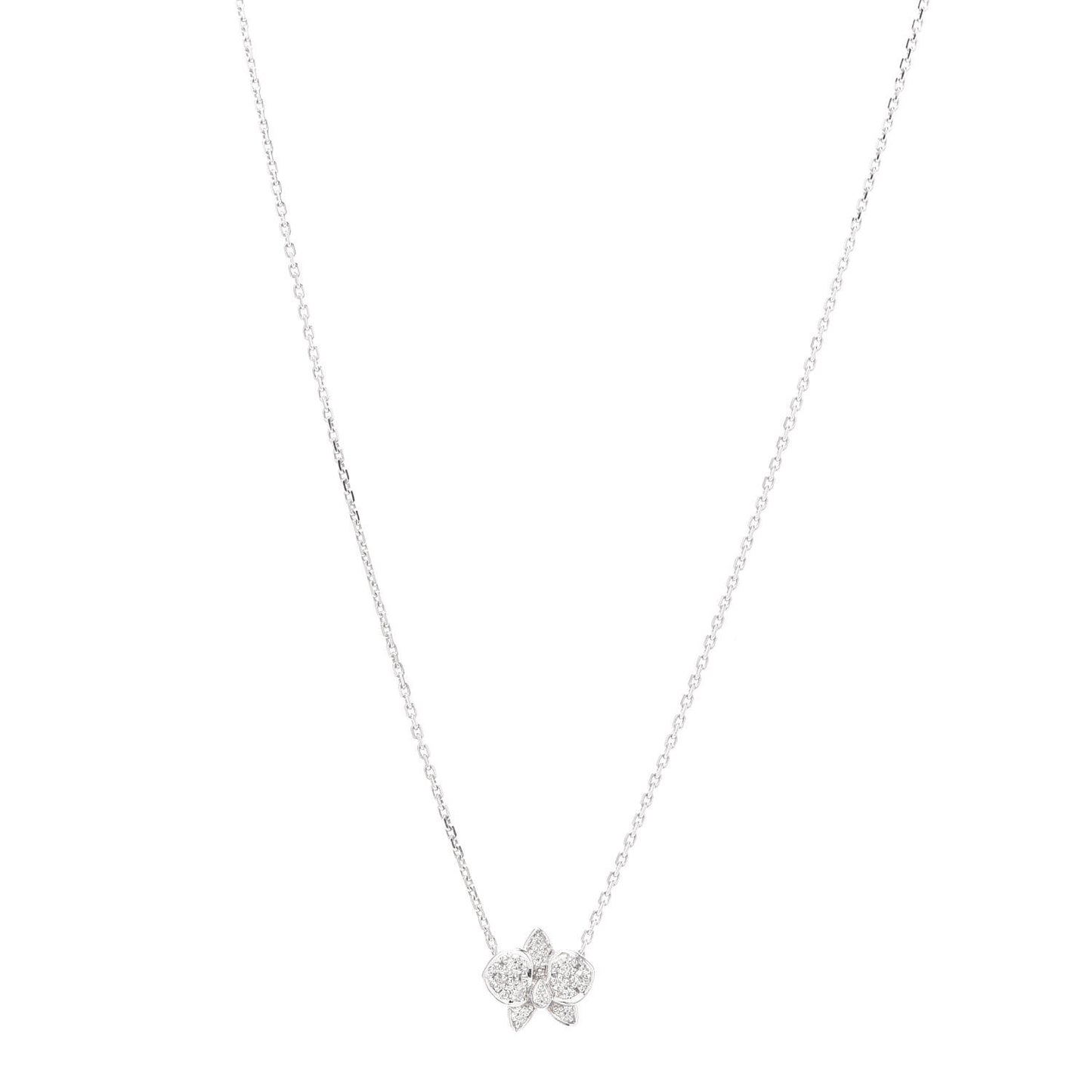18K White Gold Diamond Caresse D'Orchidees Par Cartier Necklace