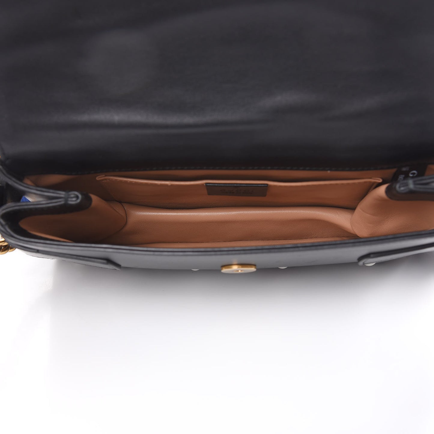 Nappa Pearl Studded Mini Queen Margaret Broadway Shoulder Bag Black