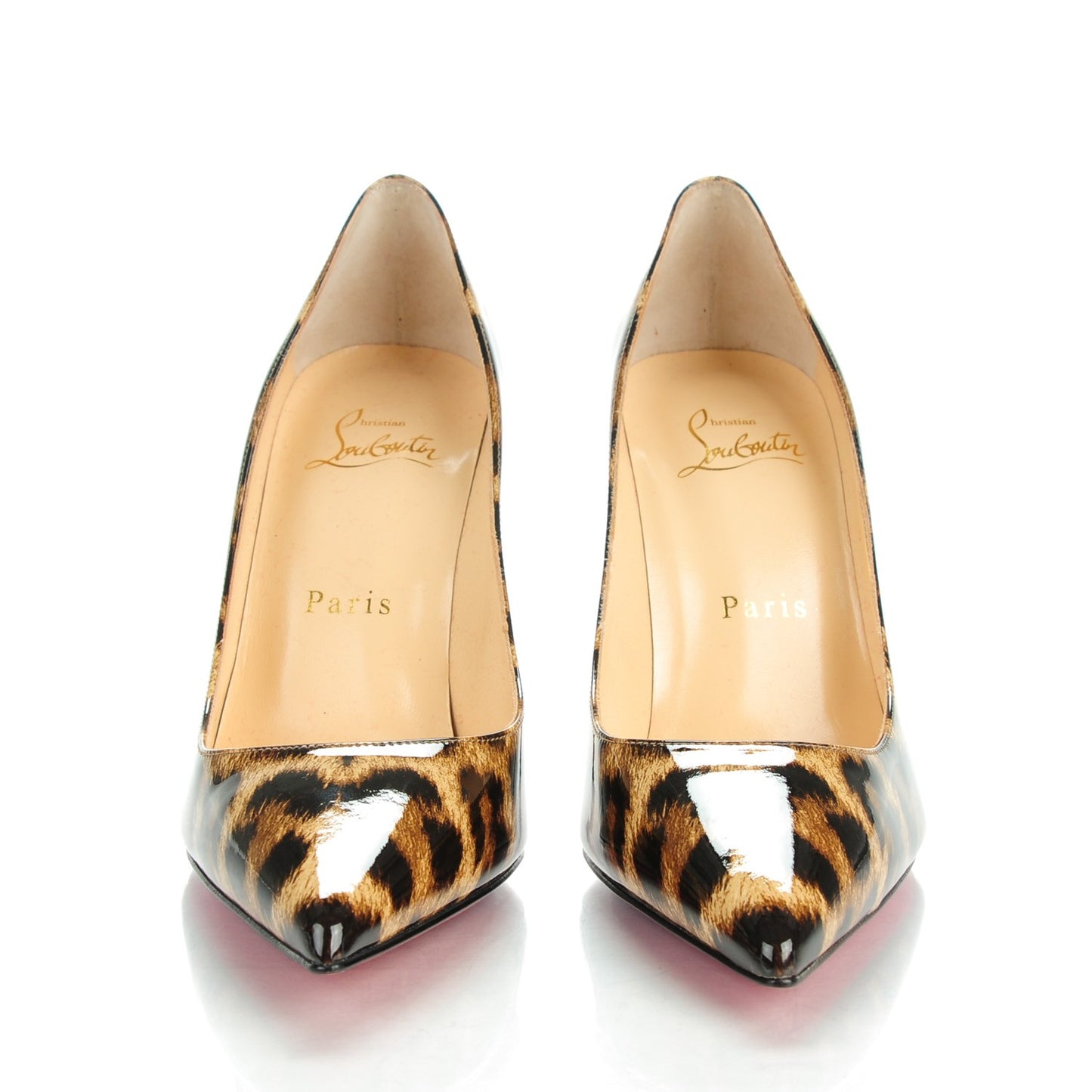 Patent Leopard Print Decollete 554 100 Pumps 36 Brown