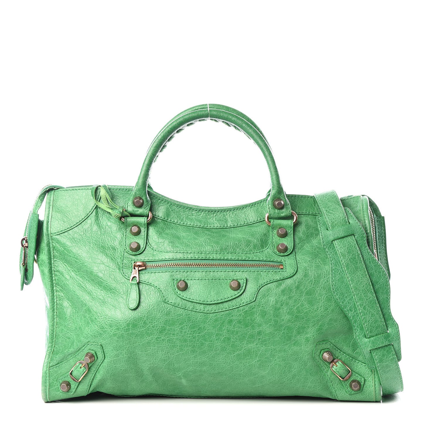 Agneau Giant 12 Rose Gold Hardware City Vert Poker