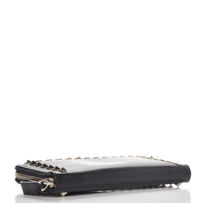 Valentino Garavani Calfskin Rockstud Zip Around Wallet Black 4 of 8