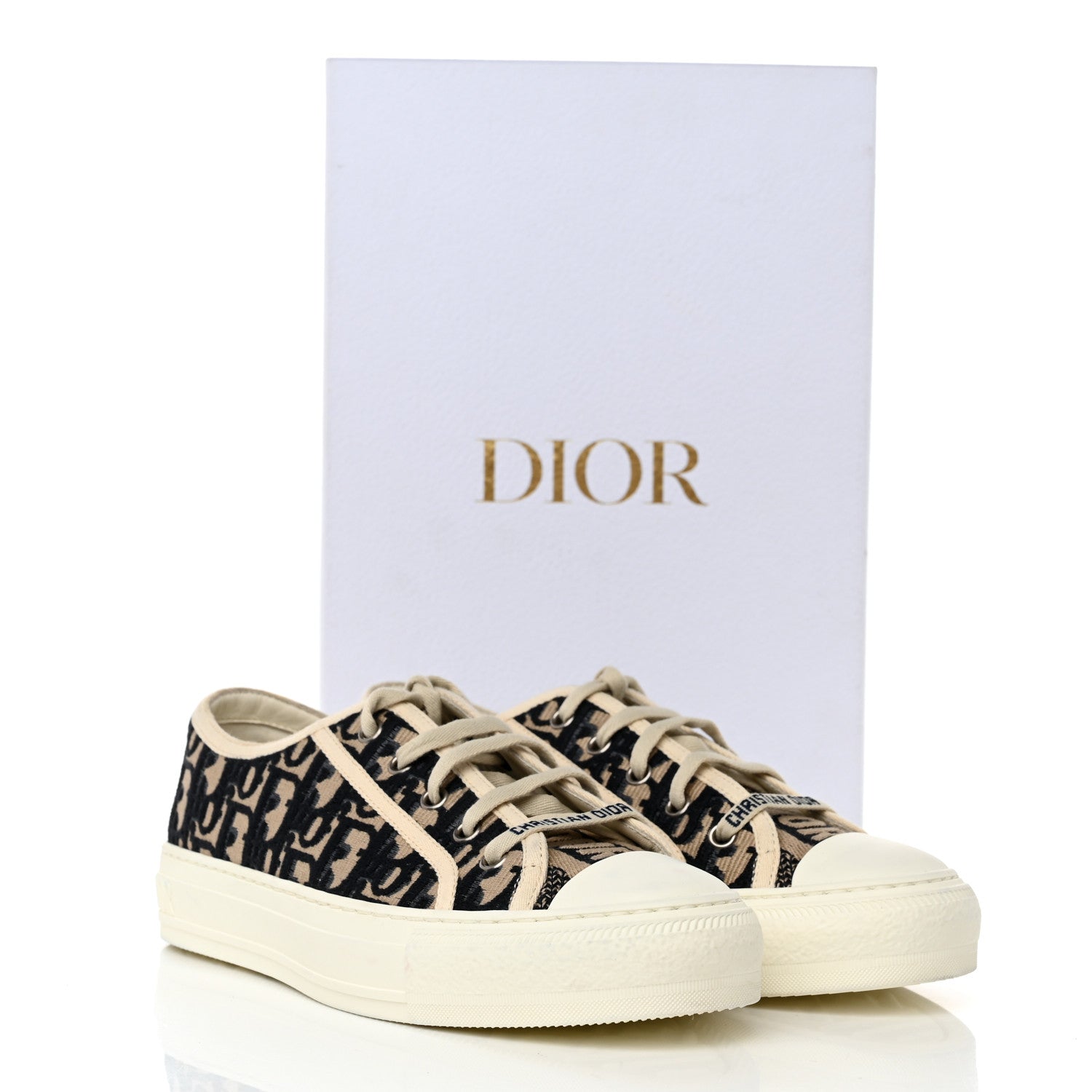 Christian Dior Canvas Oblique Walk'N'Dior Low Top Sneakers 39.5 Deep Blue 9 of 9