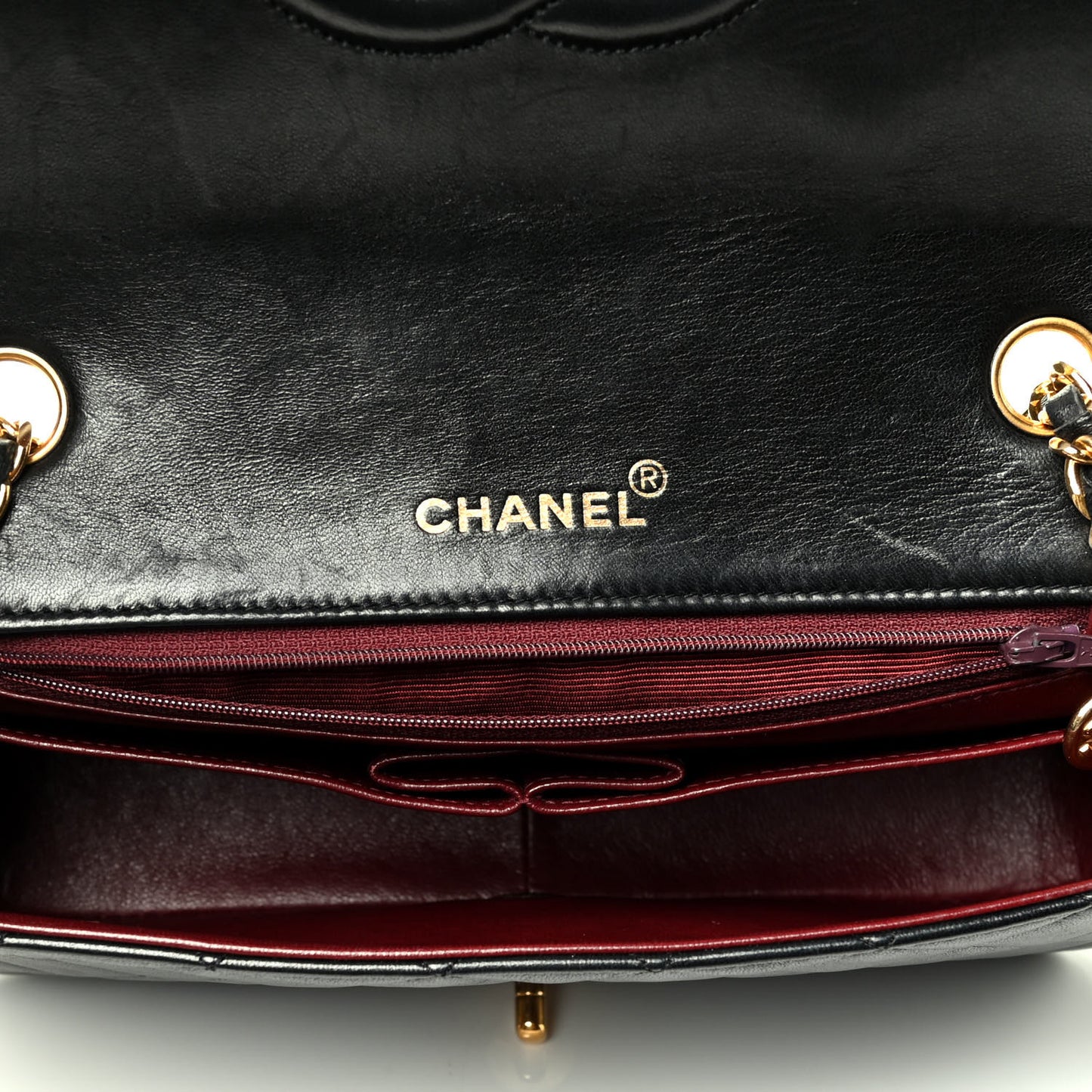 Lambskin Quilted Small Single Flap Black