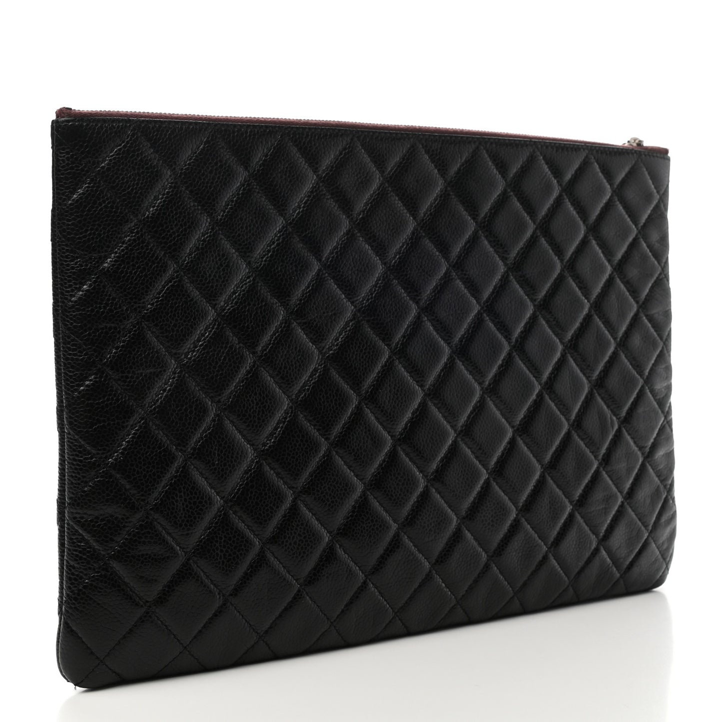 Caviar Quilted Large Cosmetic Case Black