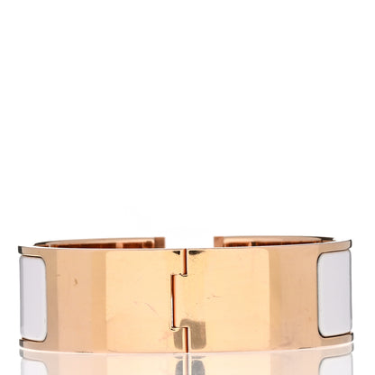 Hermes Enamel Wide Clic Clac H Bracelet PM White 3 of 5