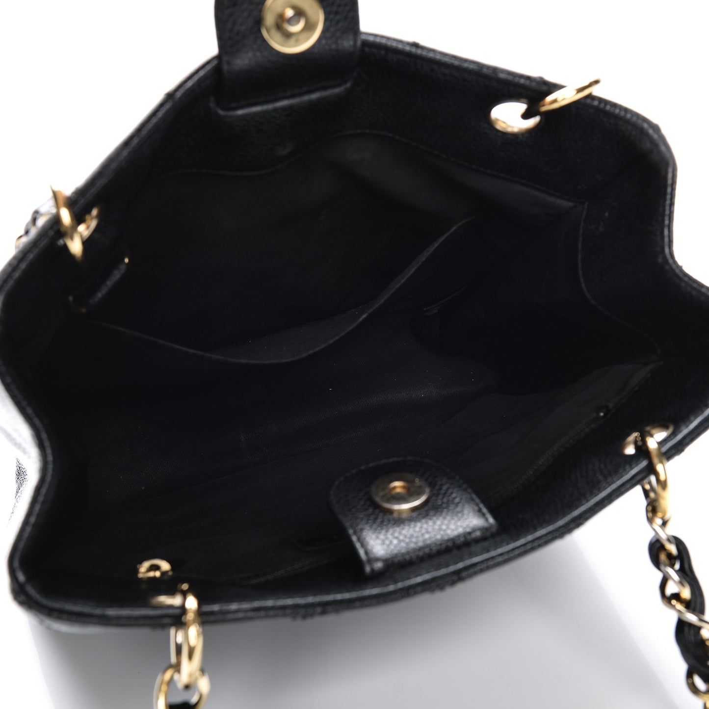 Caviar Quilted Petit Shopping Tote PST Black