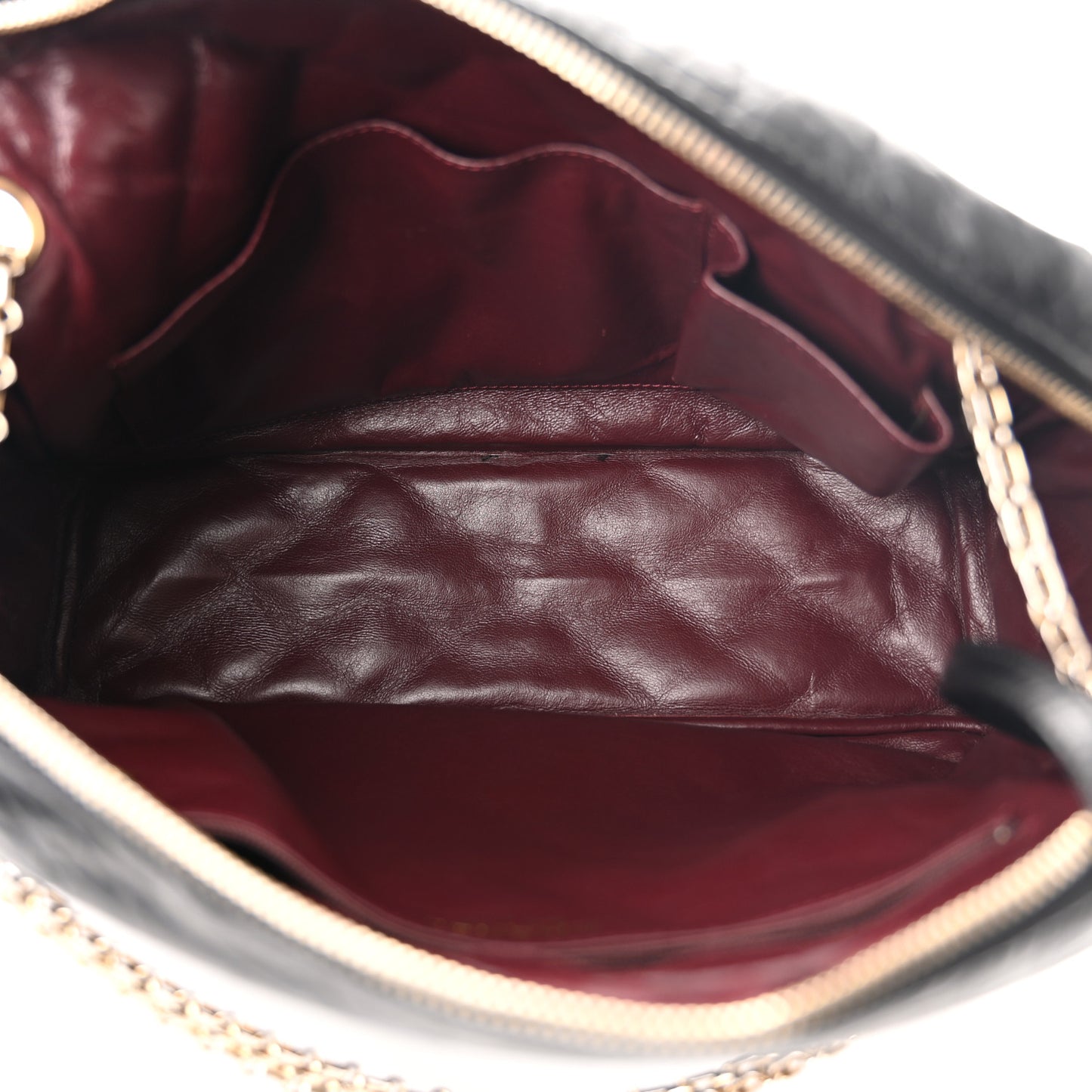 Aged Calfskin Quilted Large Reissue Camera Case Black