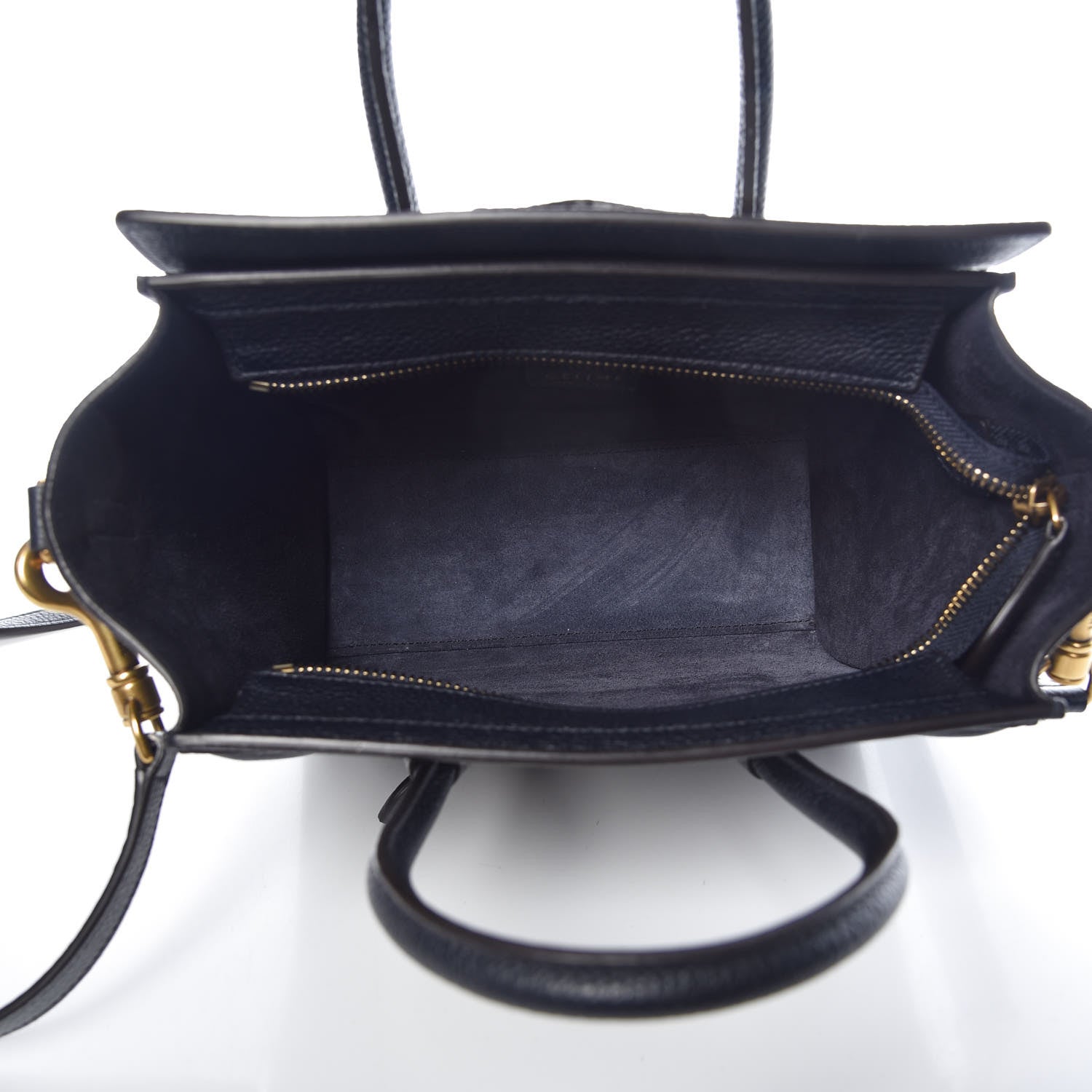 Celine Drummed Calfskin Nano Luggage Midnight 5 of 9