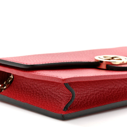 Gucci Dollar Calfskin Interlocking G Chain Wallet Red 10 of 13