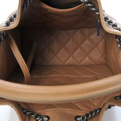Chanel Calfskin Stitched Medium Urban Luxury Drawstring Backpack Beige 8 of 10