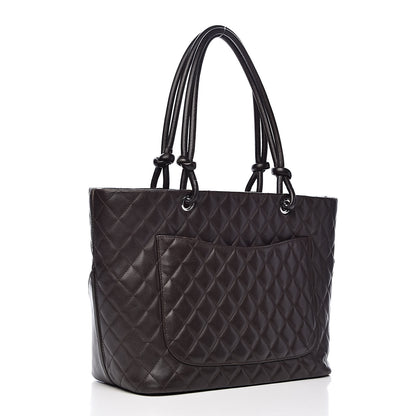 Chanel Calfskin Quilted Large Cambon Tote Brown 3 of 18