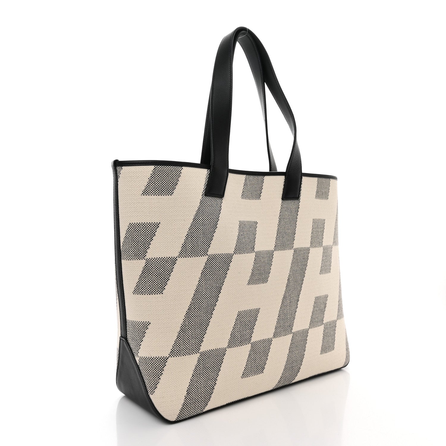 Hermes Swift H Canvas Cabas H En Biais 40 Black Ecru 3 of 10