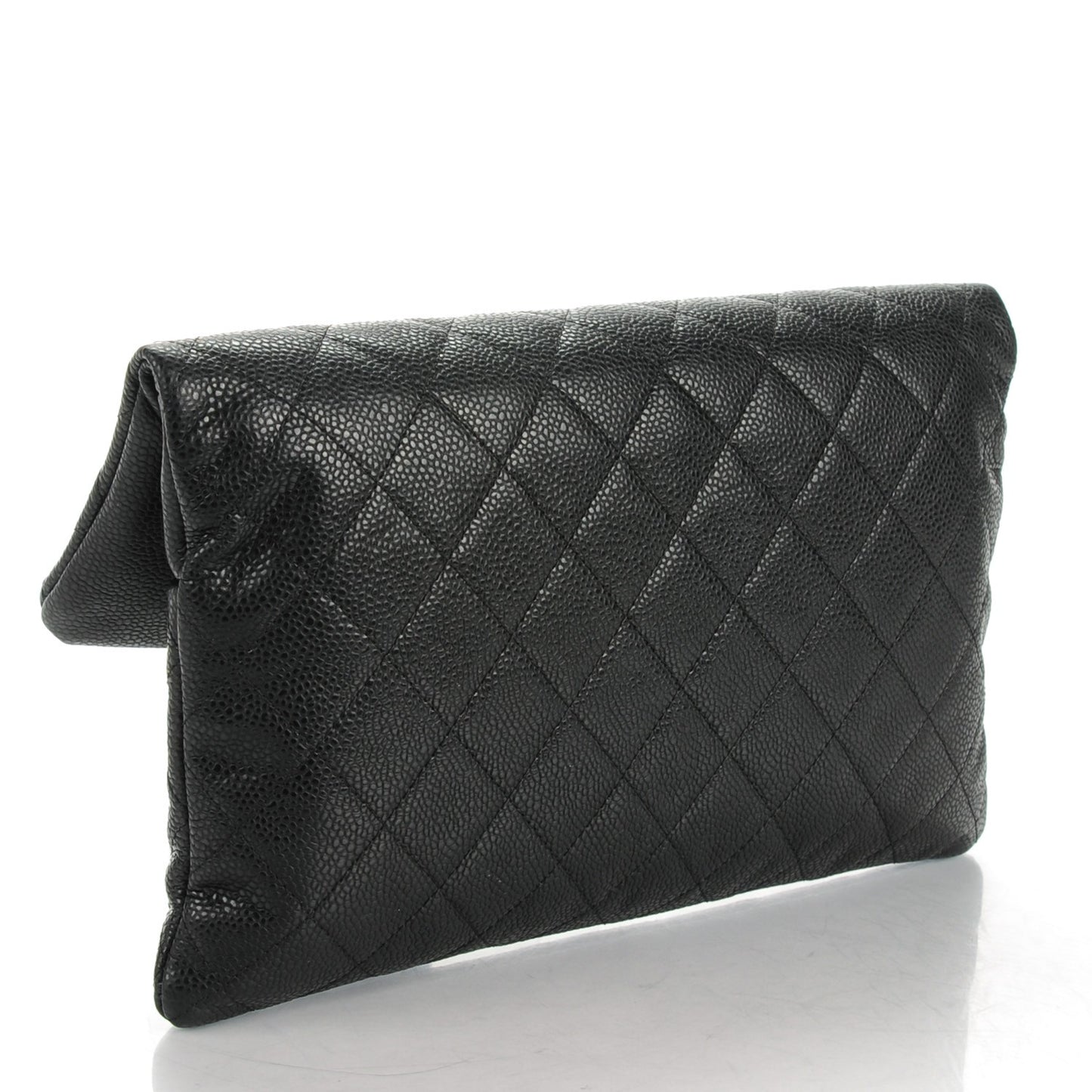 Caviar Quilted CC Beauty Clutch Black