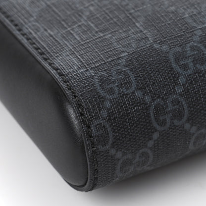 Gucci GG Supreme Monogram Web Small Flat Messenger Bag Black Grey 7 of 8