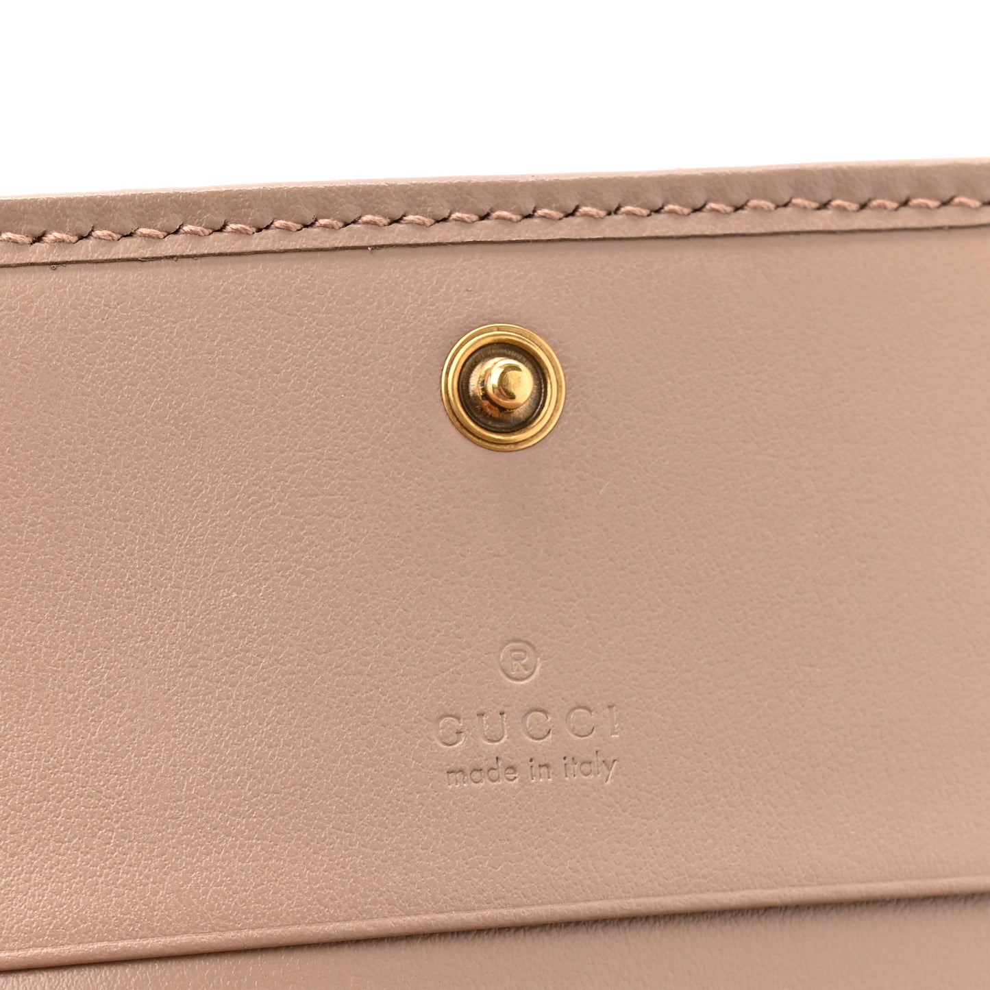 Calfskin Matelasse GG Marmont Card Case Wallet Porcelain Rose