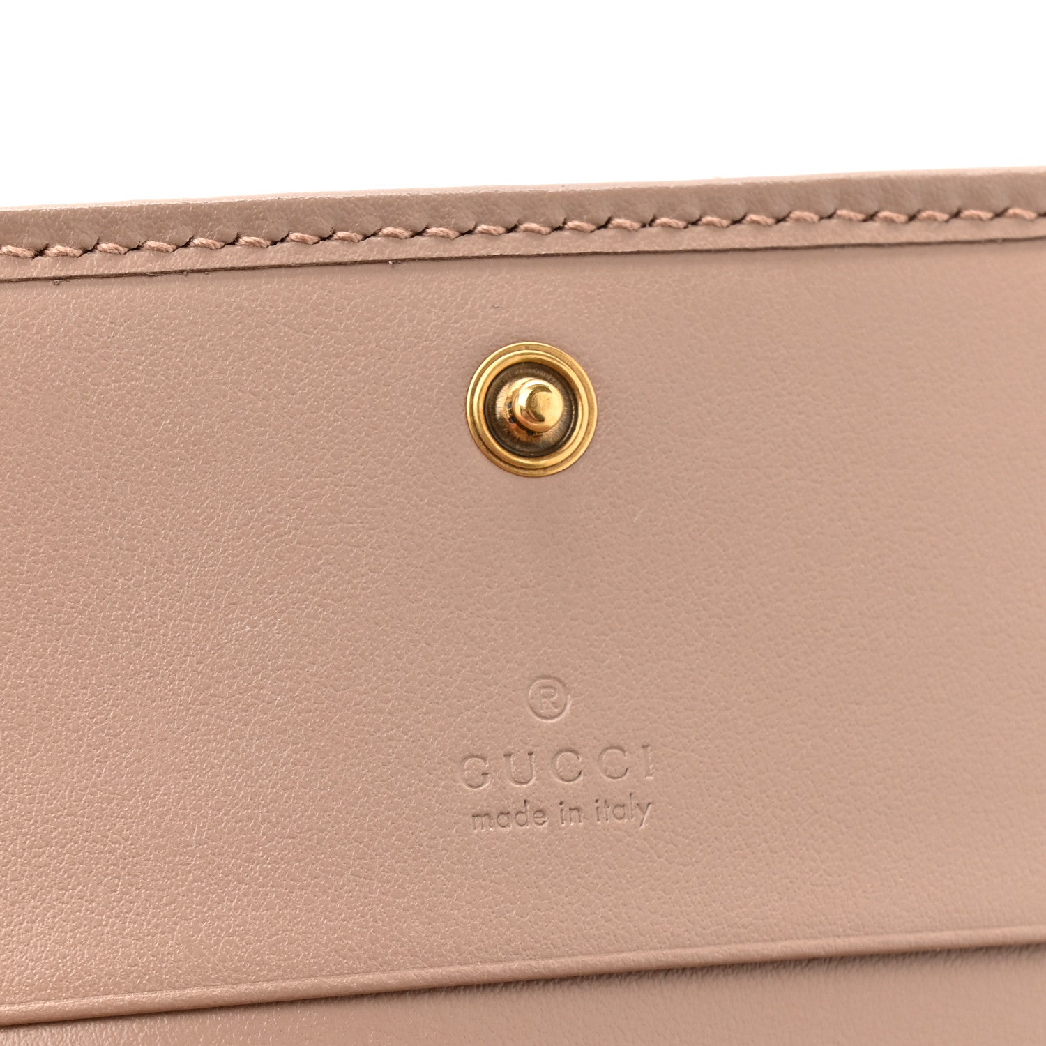 Gucci Calfskin Matelasse GG Marmont Card Case Wallet Porcelain Rose 6 of 10