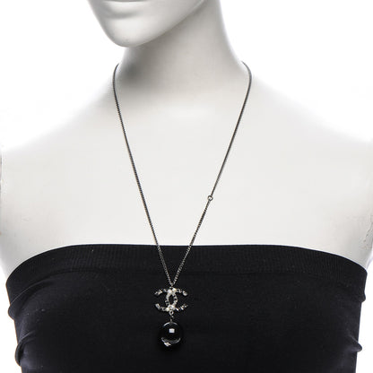 Chanel Ruthenium Bead CC Necklace Black 2 of 8