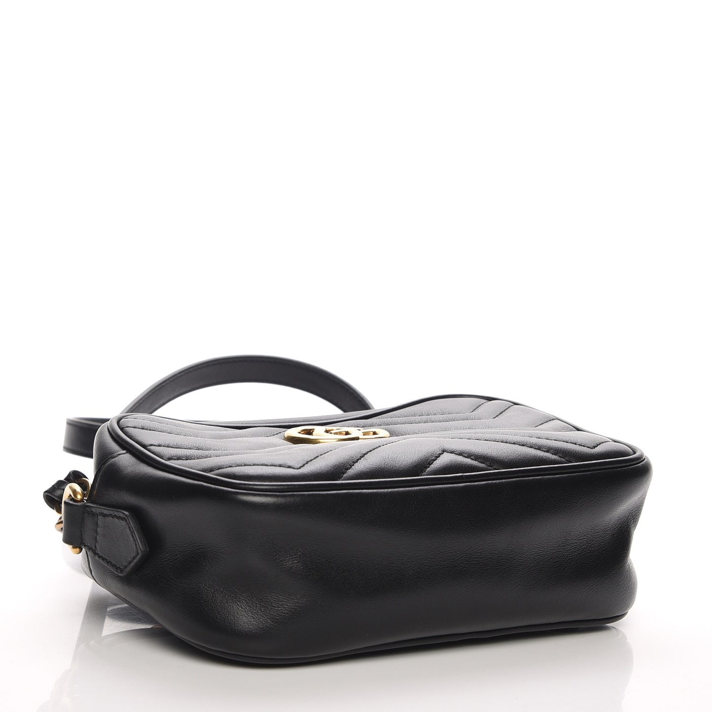 Calfskin Matelasse Mini GG Marmont Chain Shoulder Bag Black