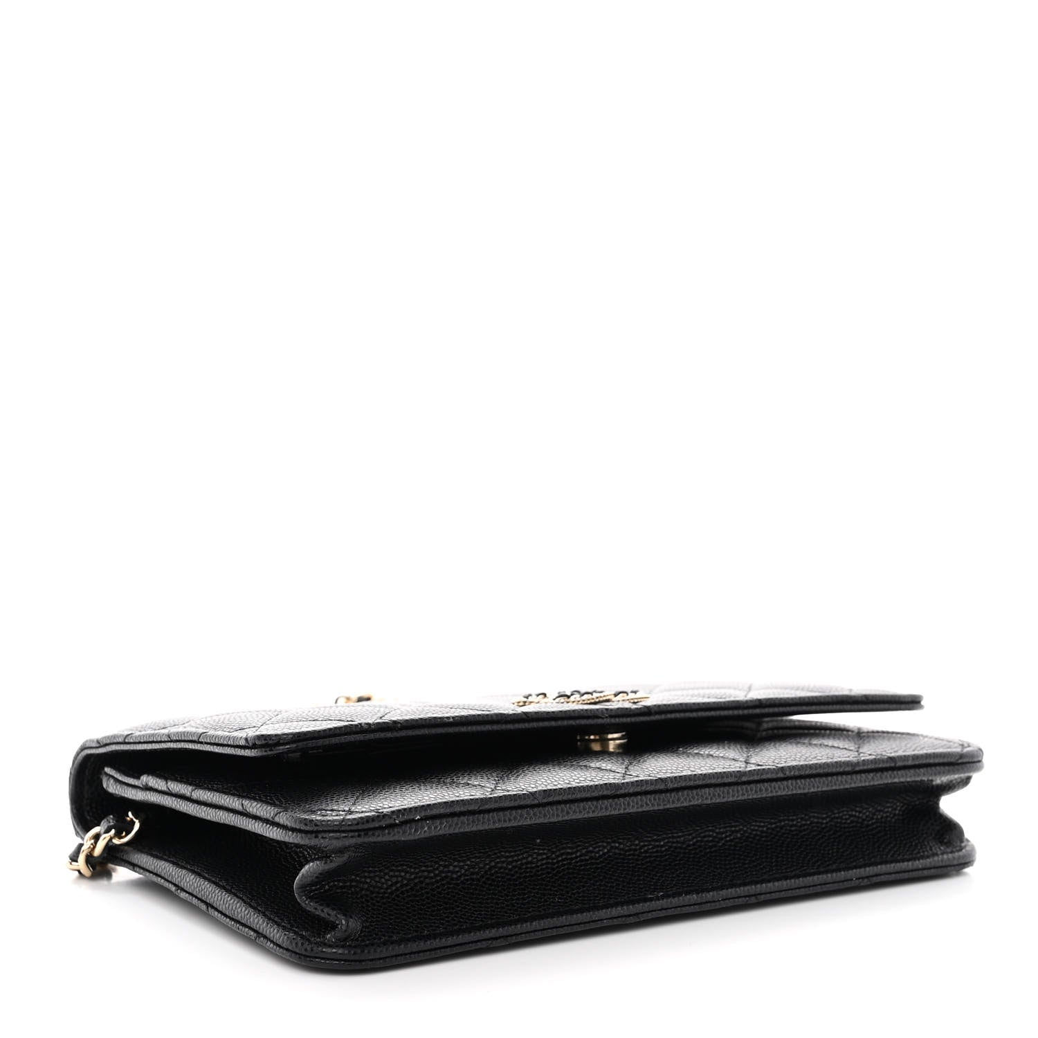 Chanel Caviar Quilted Crystal CC Wallet On Chain WOC Black 4 of 13