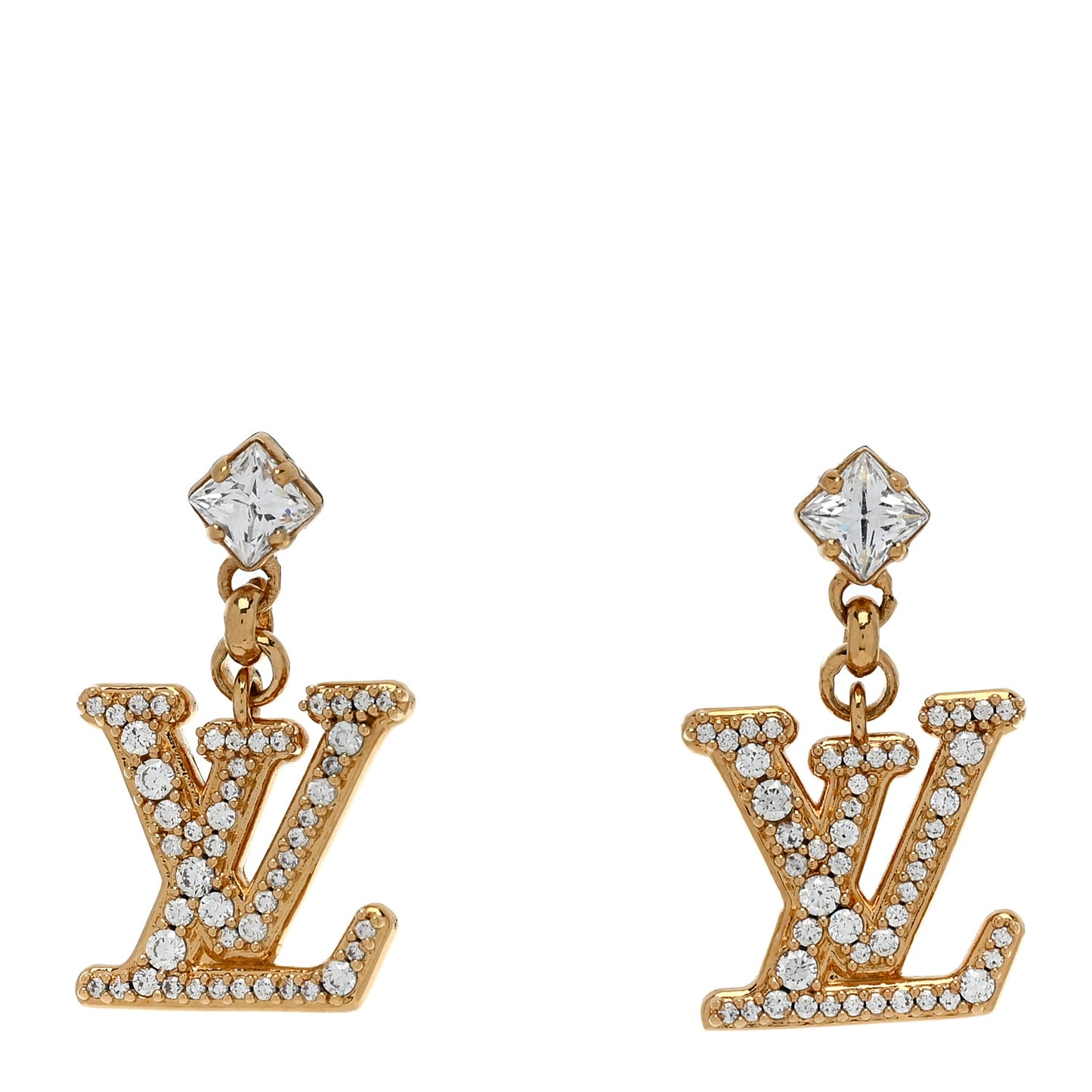 Crystal Lady LV Earrings Gold