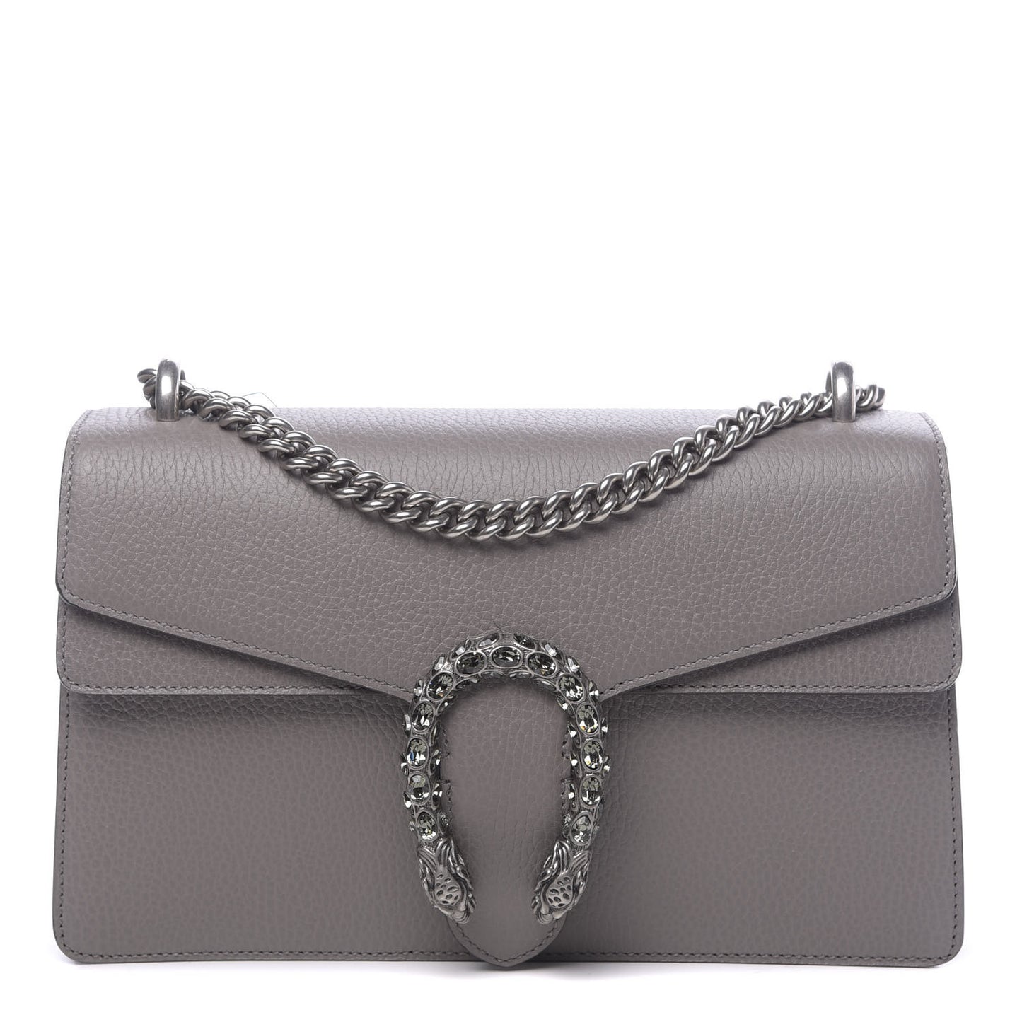 Pebbled Calfskin Small Dionysus Shoulder Bag Dusty Grey