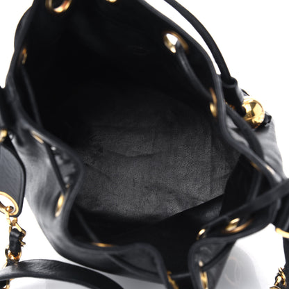 Chanel Lambskin Drawstring Bucket Bag Black 5 of 18